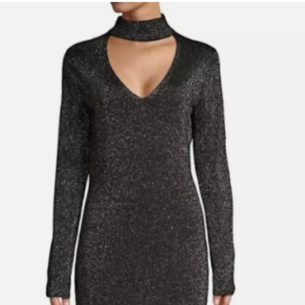 Michael Michael Kors Metallic Sweater Dres with Choker Neck size M - Picture 2 of 12